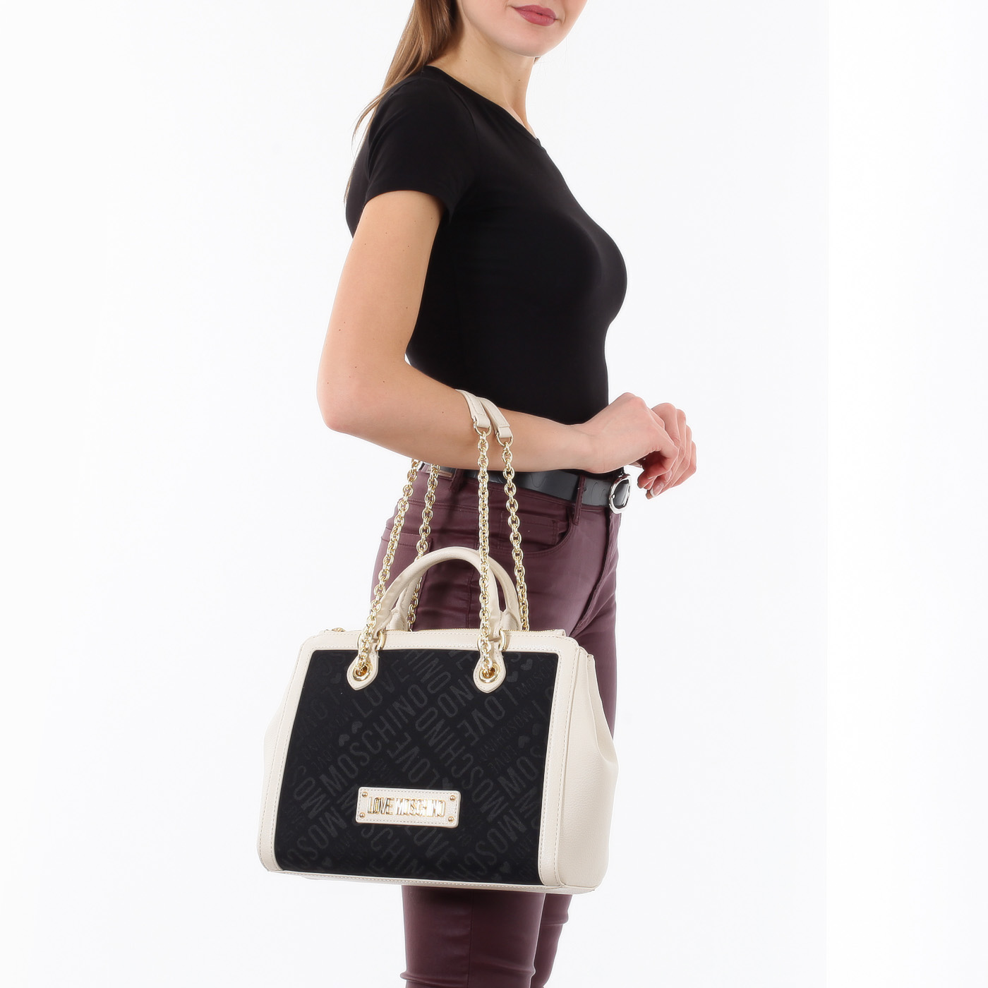 Сумка с логотипом бренда Love Moschino Logo Jacquard