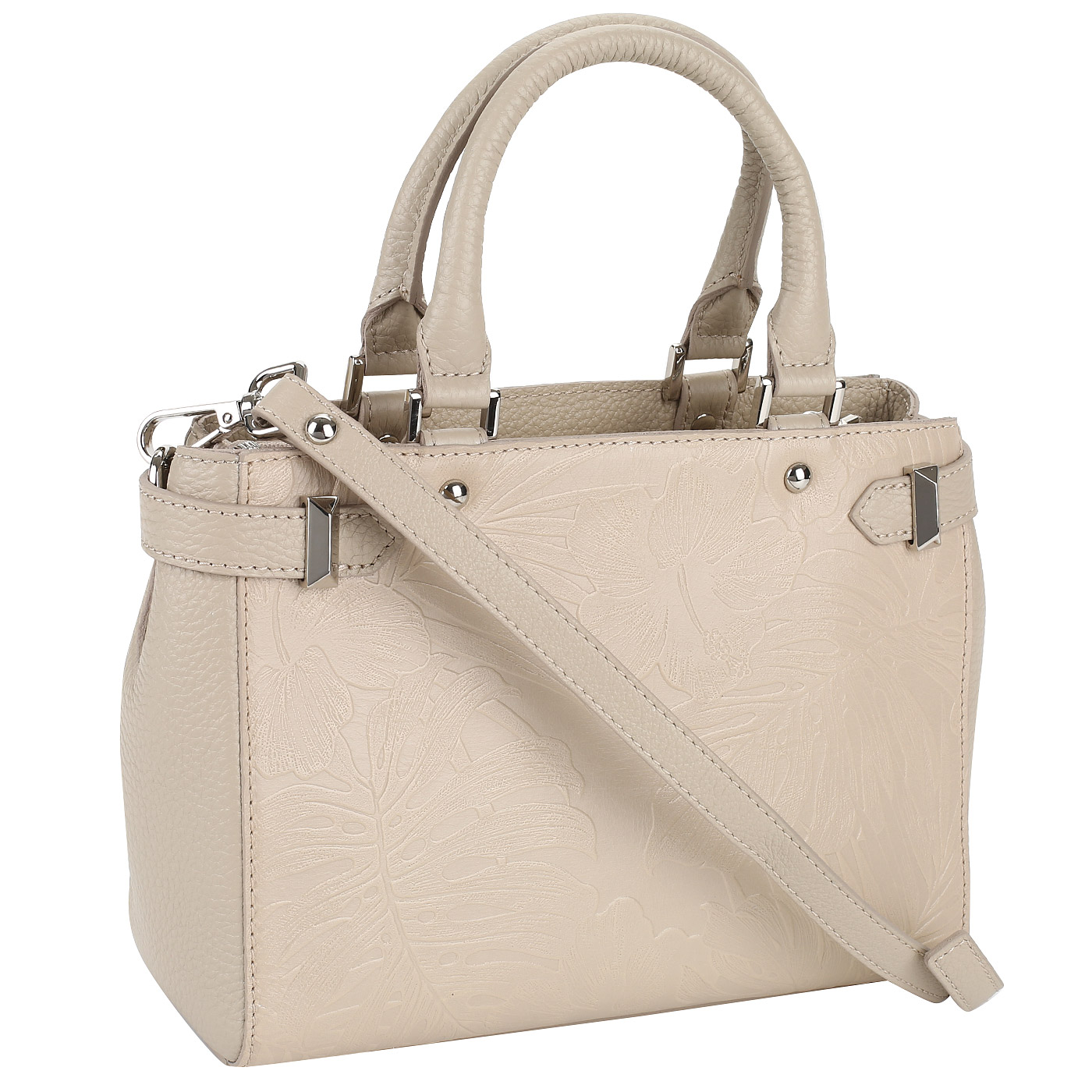 Бежевая сумочка из натуральной кожи Chatte 