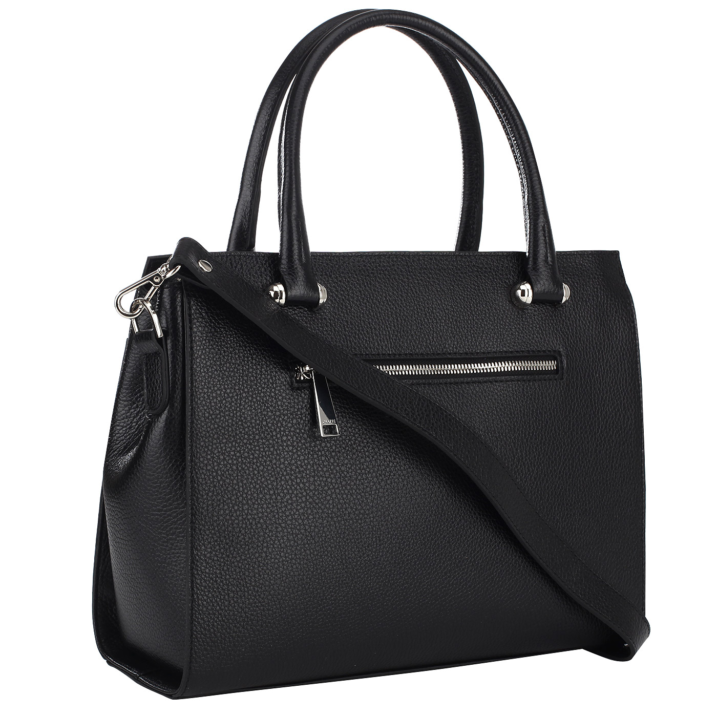 Черная кожаная сумка Chatte Marseille