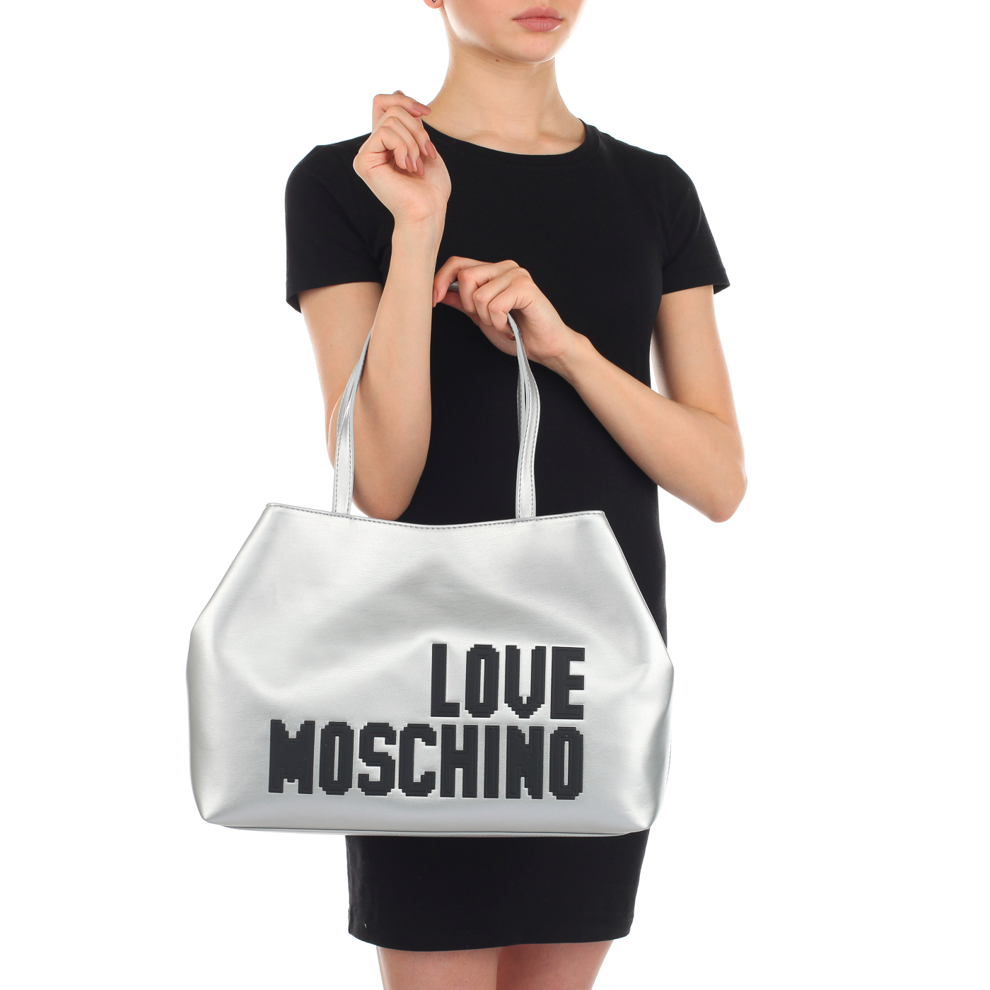 Вместительная женская сумка Love Moschino Love Pixel