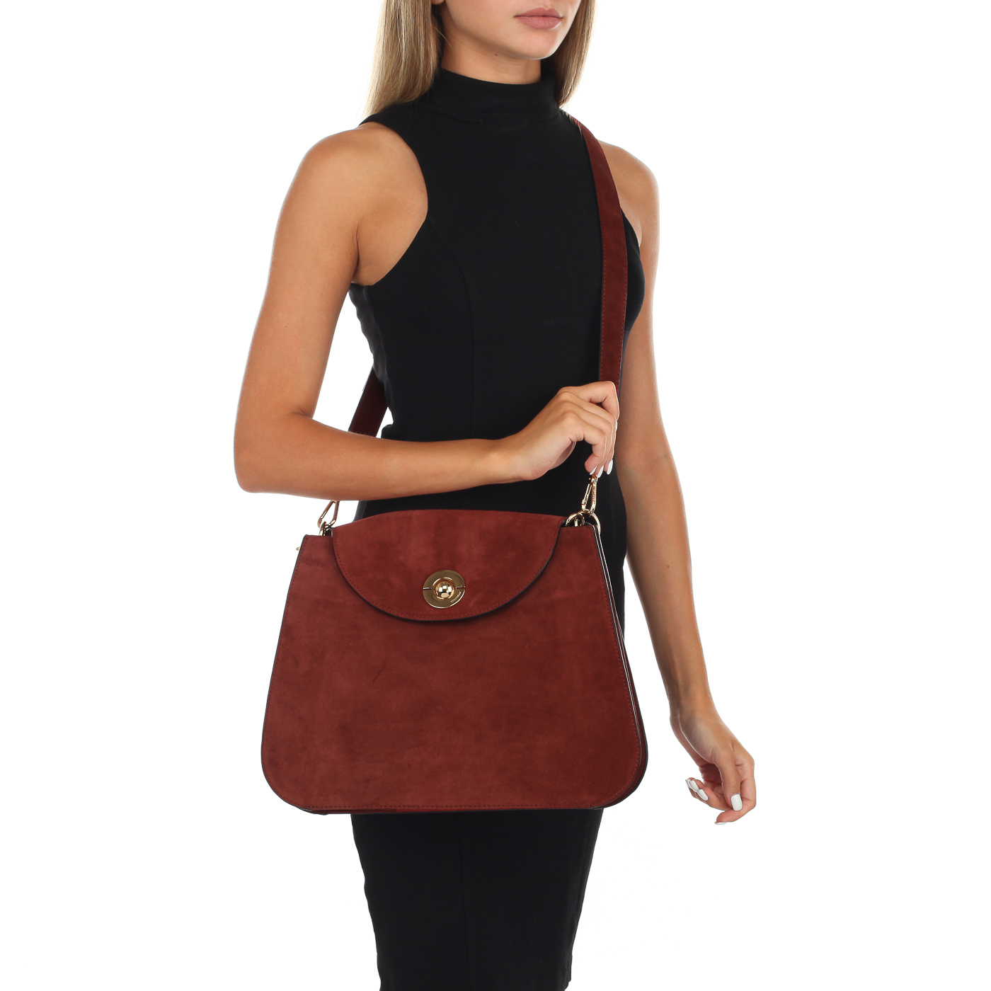 Замшевая сумка со съемным ремешком Coccinelle Jalouse suede