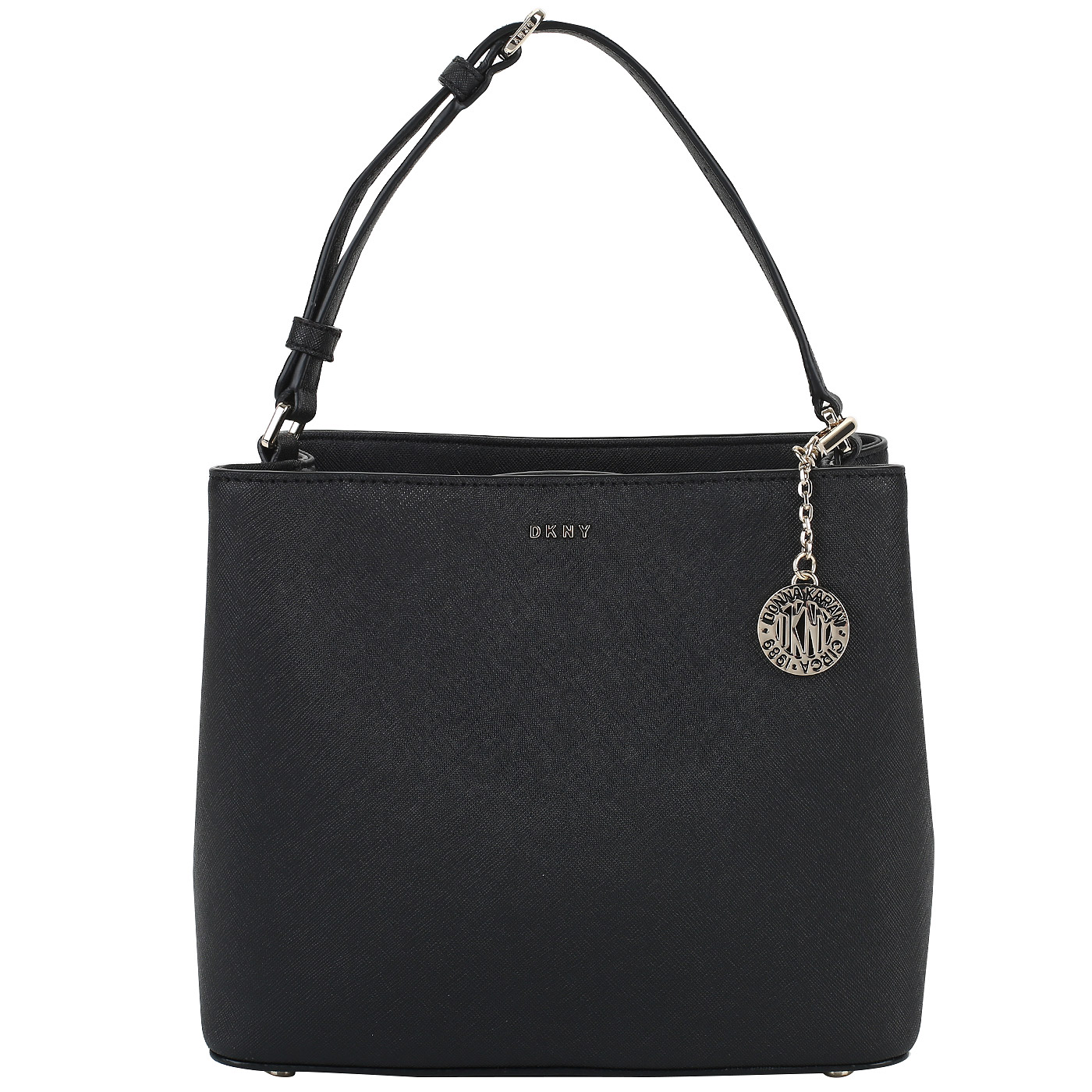 DKNY Черная сафьяновая сумочка