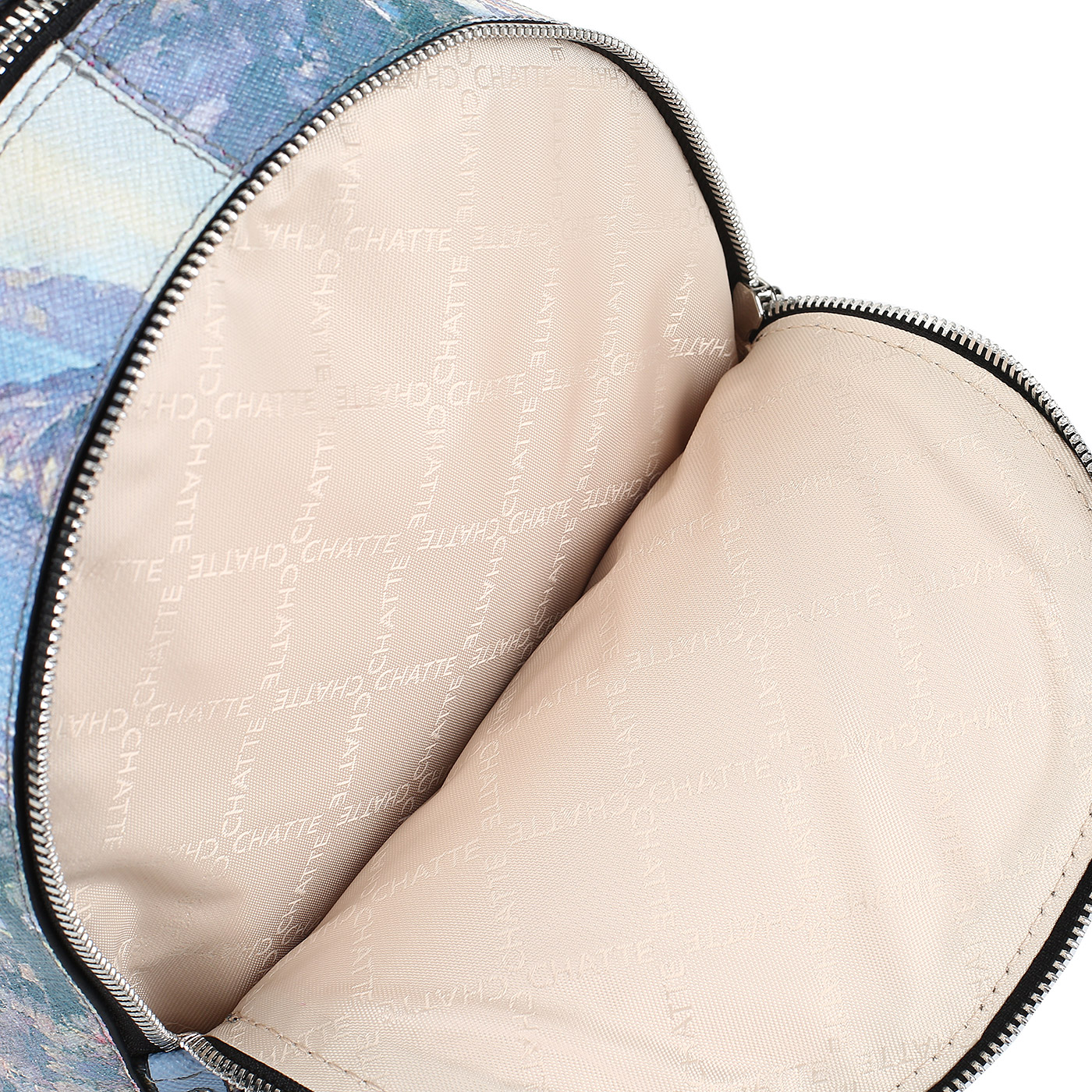 Сафьяновый рюкзачок с принтом Chatte 