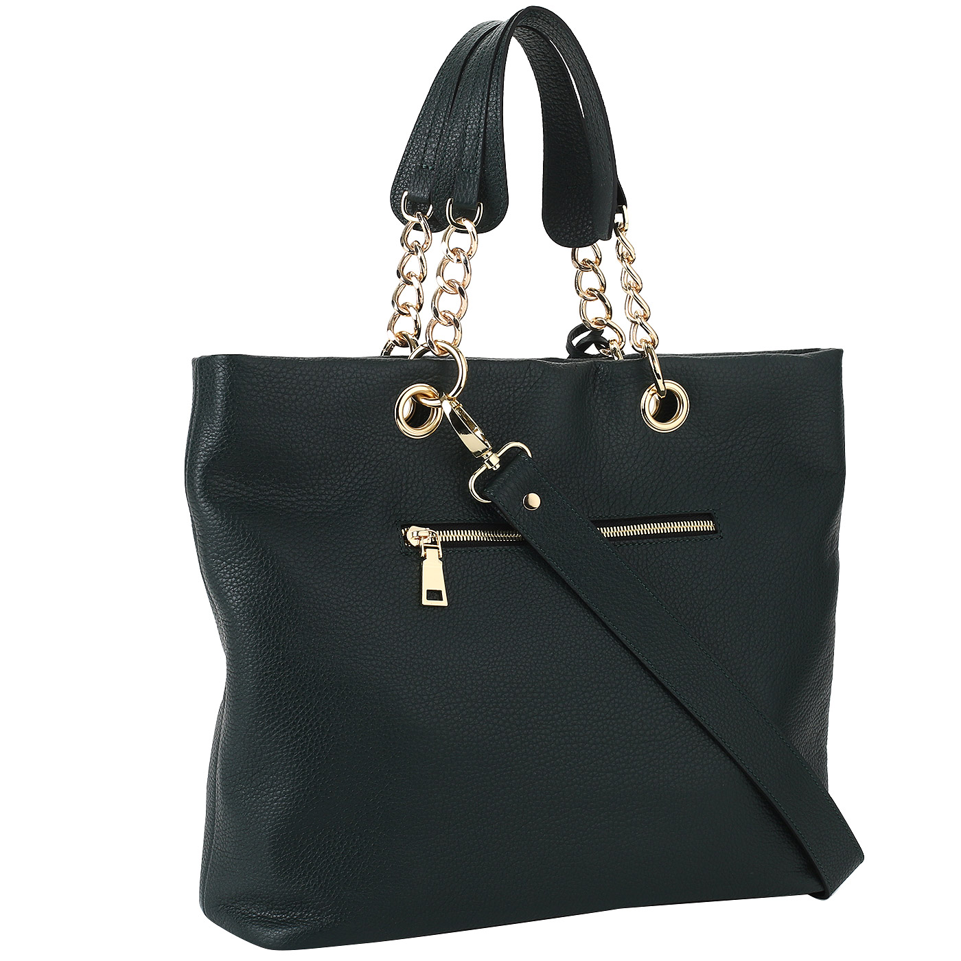 Мягкая кожаная сумка на молнии Chatte 