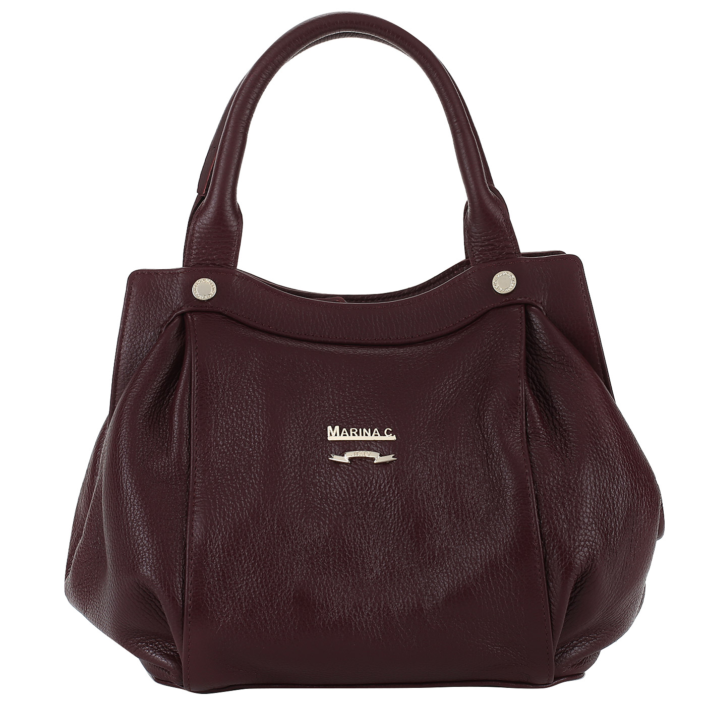 Marina Creazioni Бордовая кожаная сумка