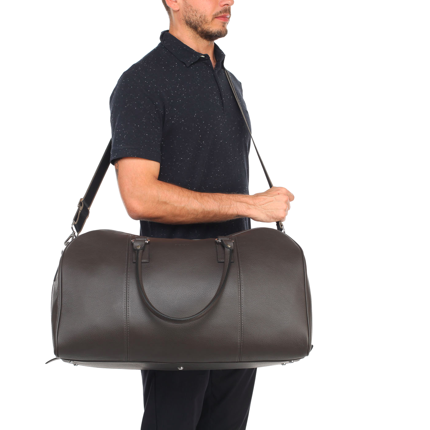 Кожаная дорожная сумка с плечевым ремнем Stevens 