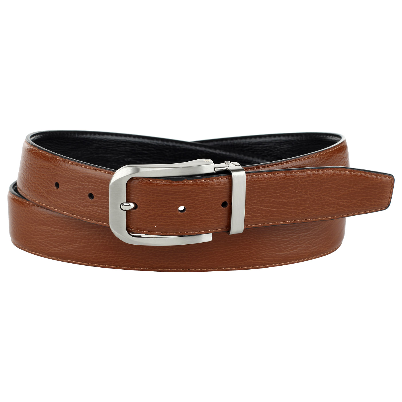 Мужской кожаный двусторонний ремень Anthoni Crown 