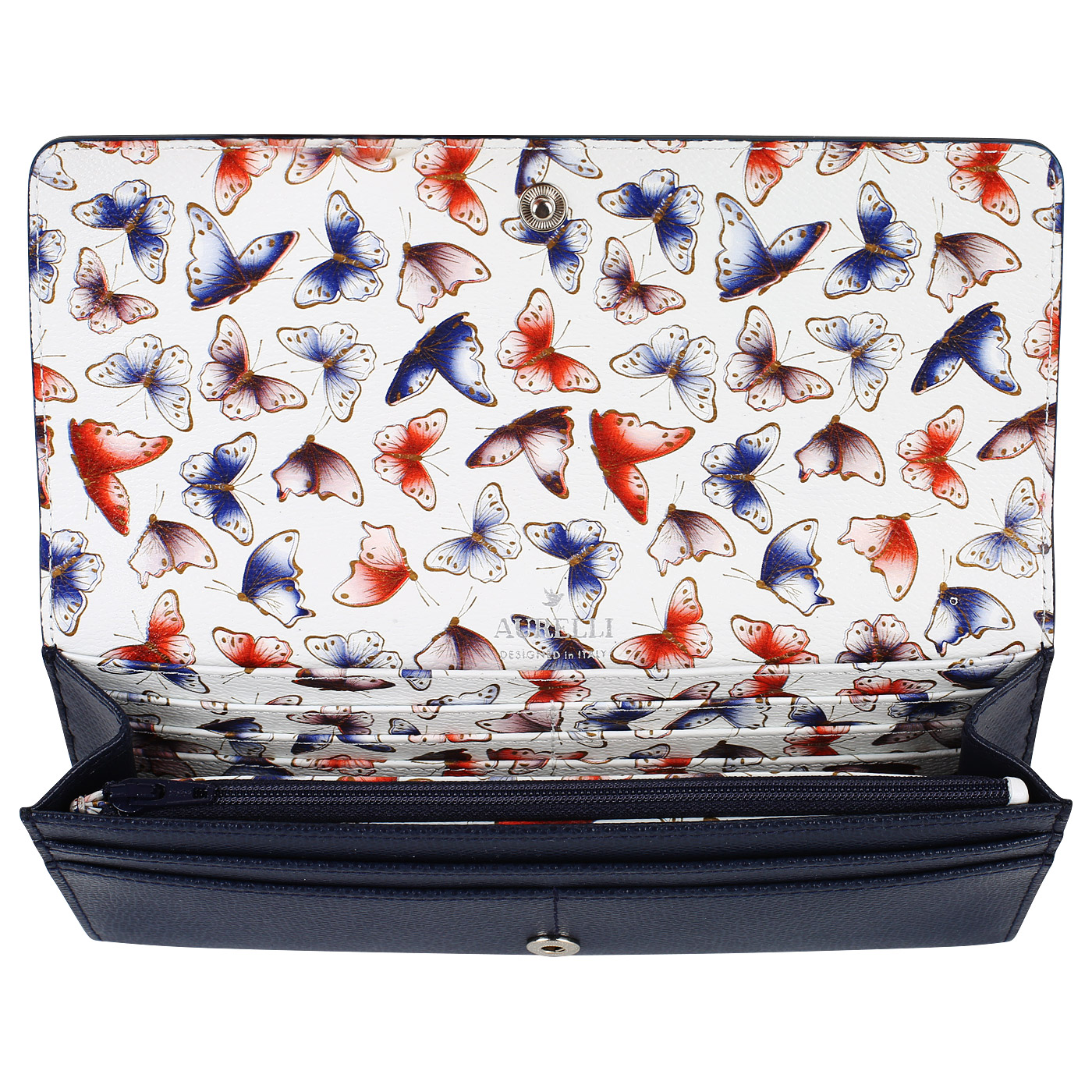 Портмоне из синей кожи Aurelli Alma fantasia