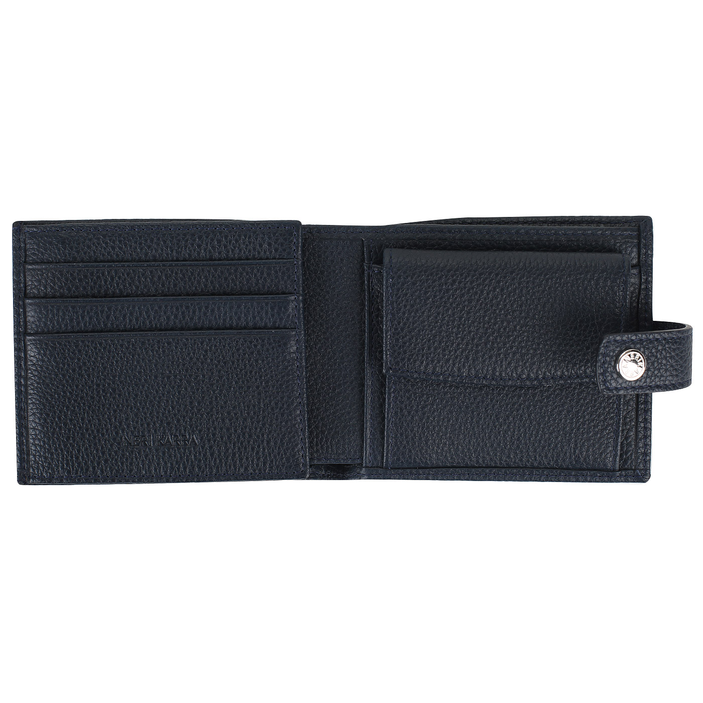 Синее кожаное портмоне Neri Karra 