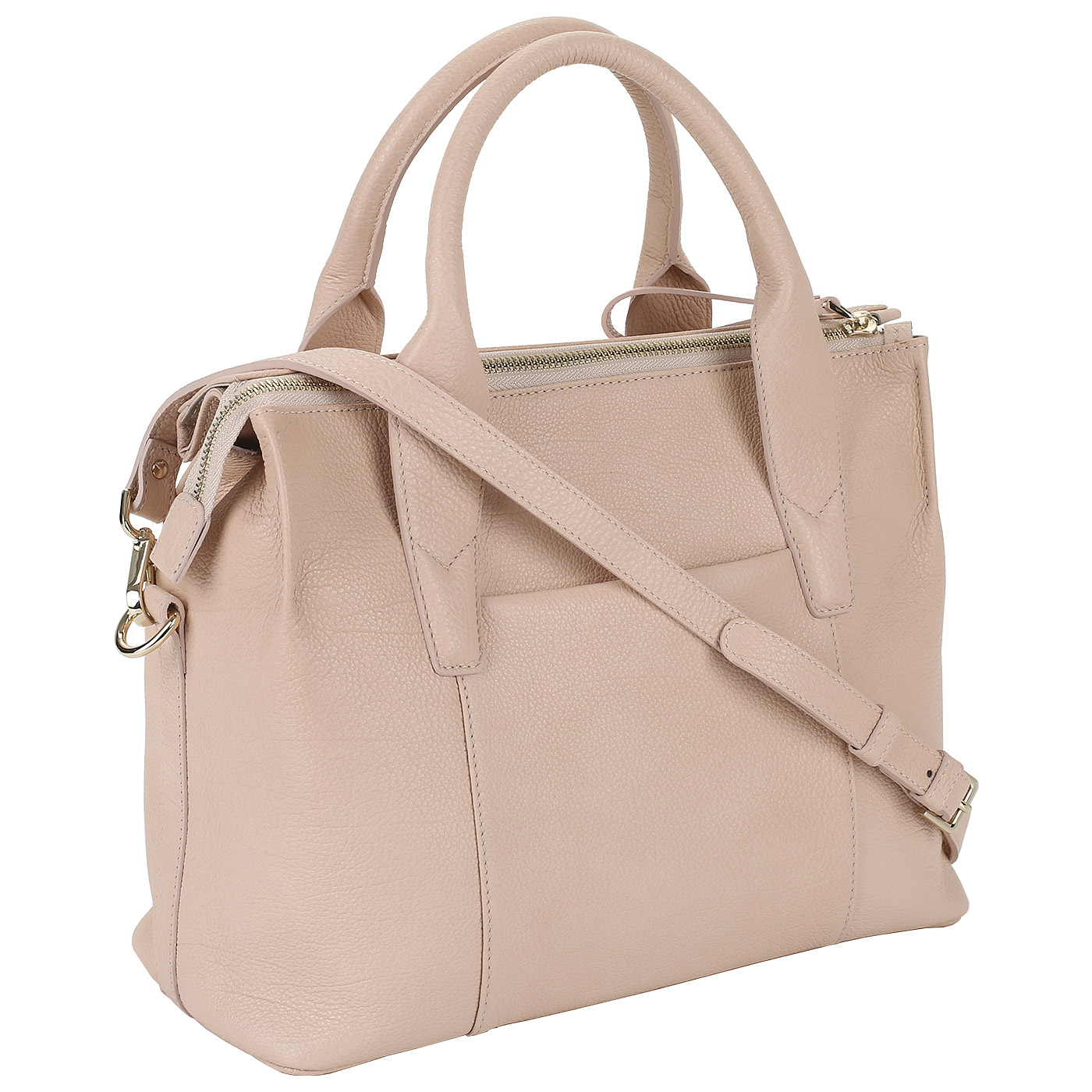 Сумка из бежево-розовой кожи Aurelli 