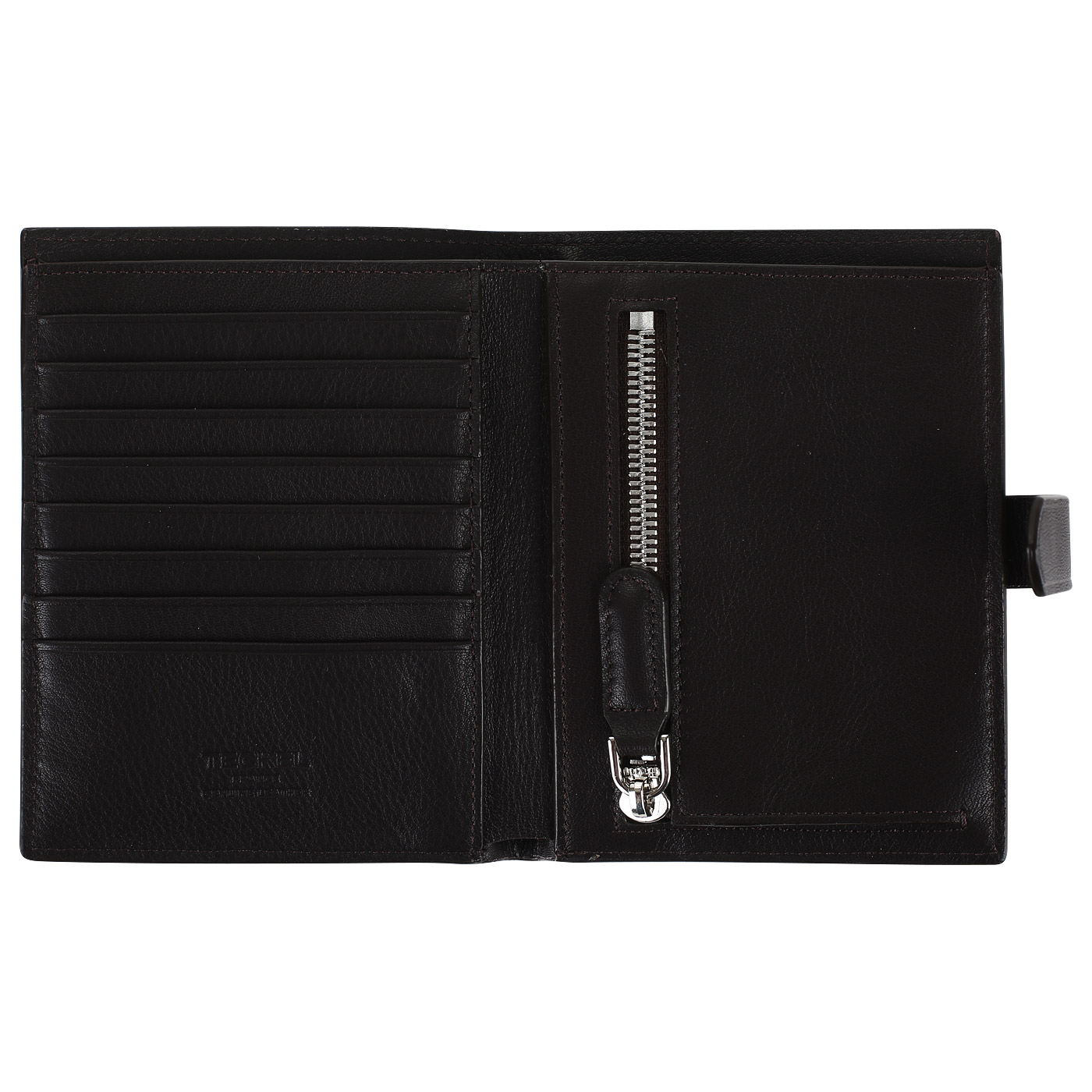 Портмоне из темно-коричневой кожи Teckel 