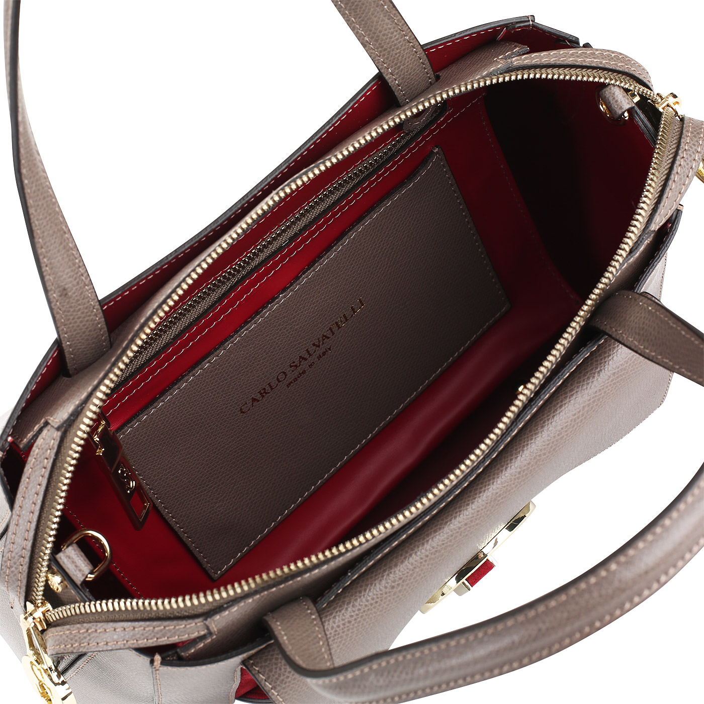 Кожаная сумка с замшевыми вставками Carlo Salvatelli Lord