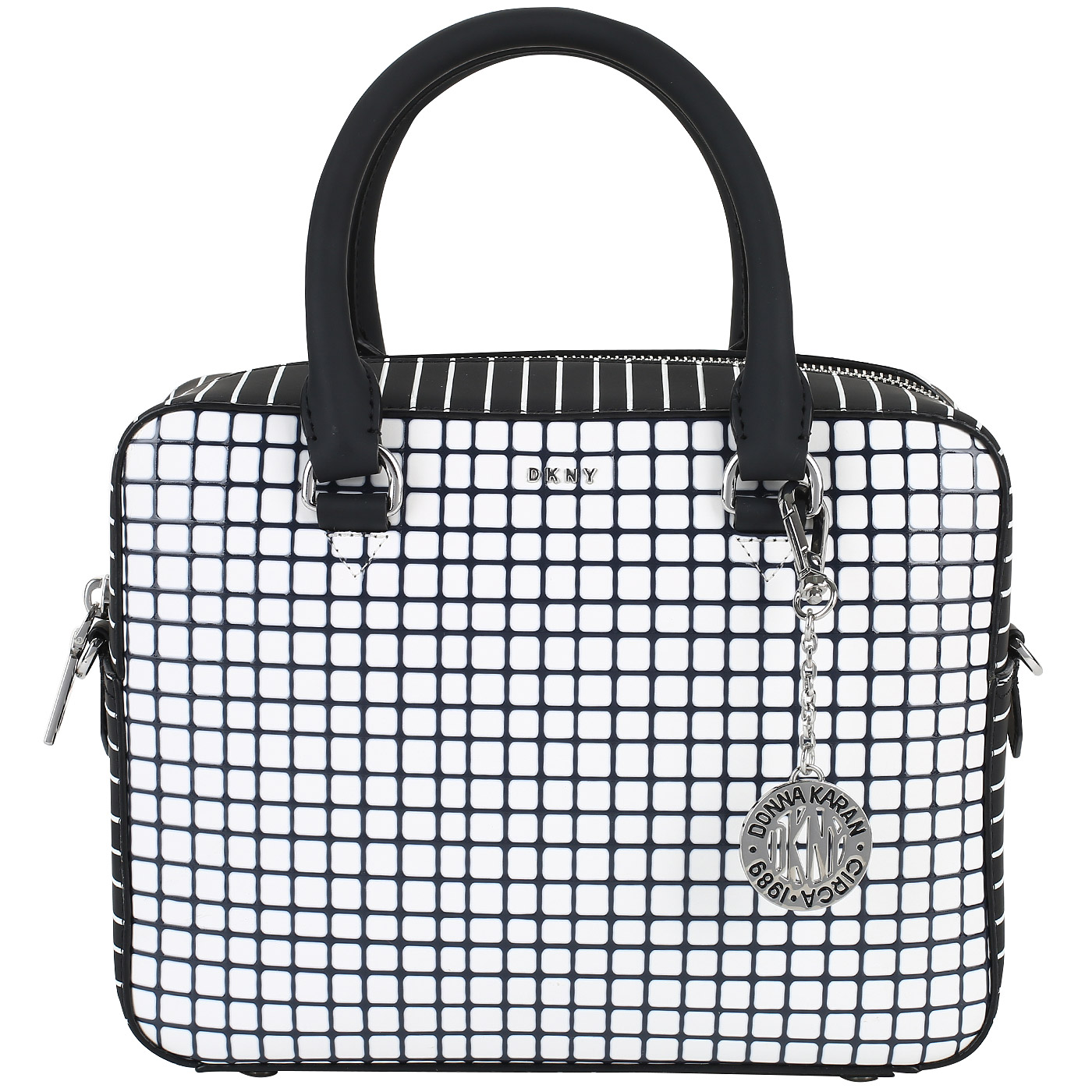 DKNY Черно-белая кожаная сумочка