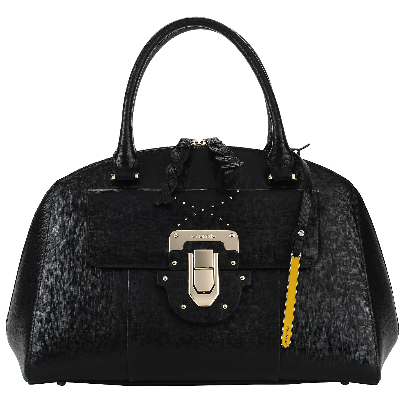 Cromia Черная женская сумка на двойной молнии