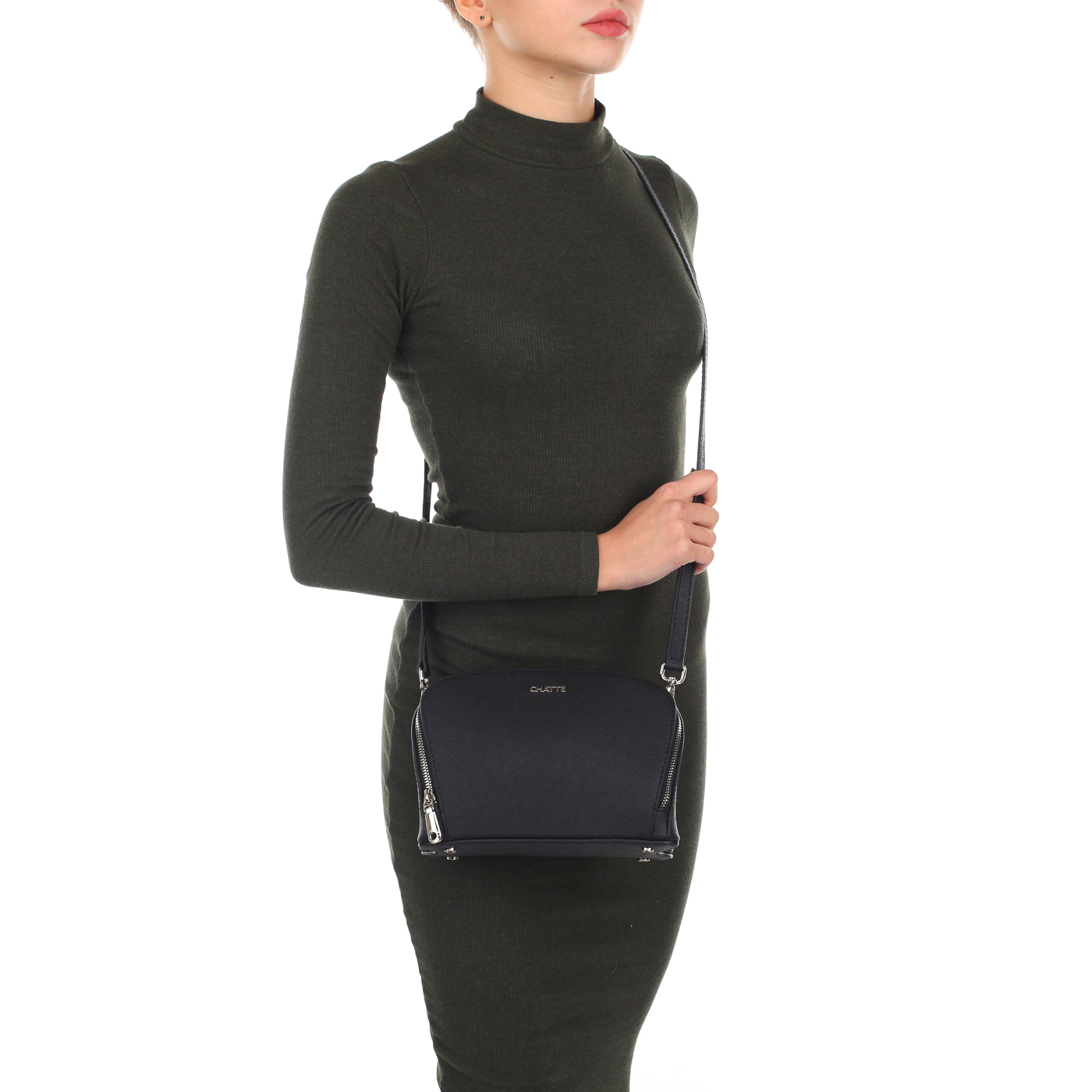 Маленькая женская сумочка из натуральной сафьяновой кожи Chatte 