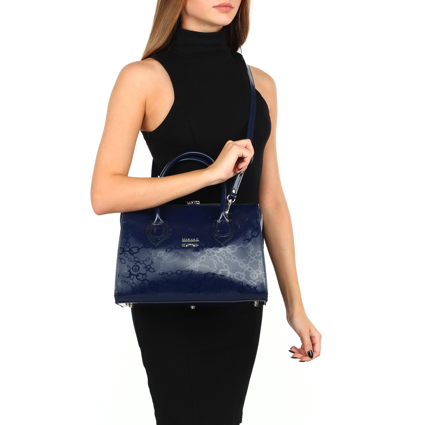 Лакированная кожаная сумка Marina Creazioni 