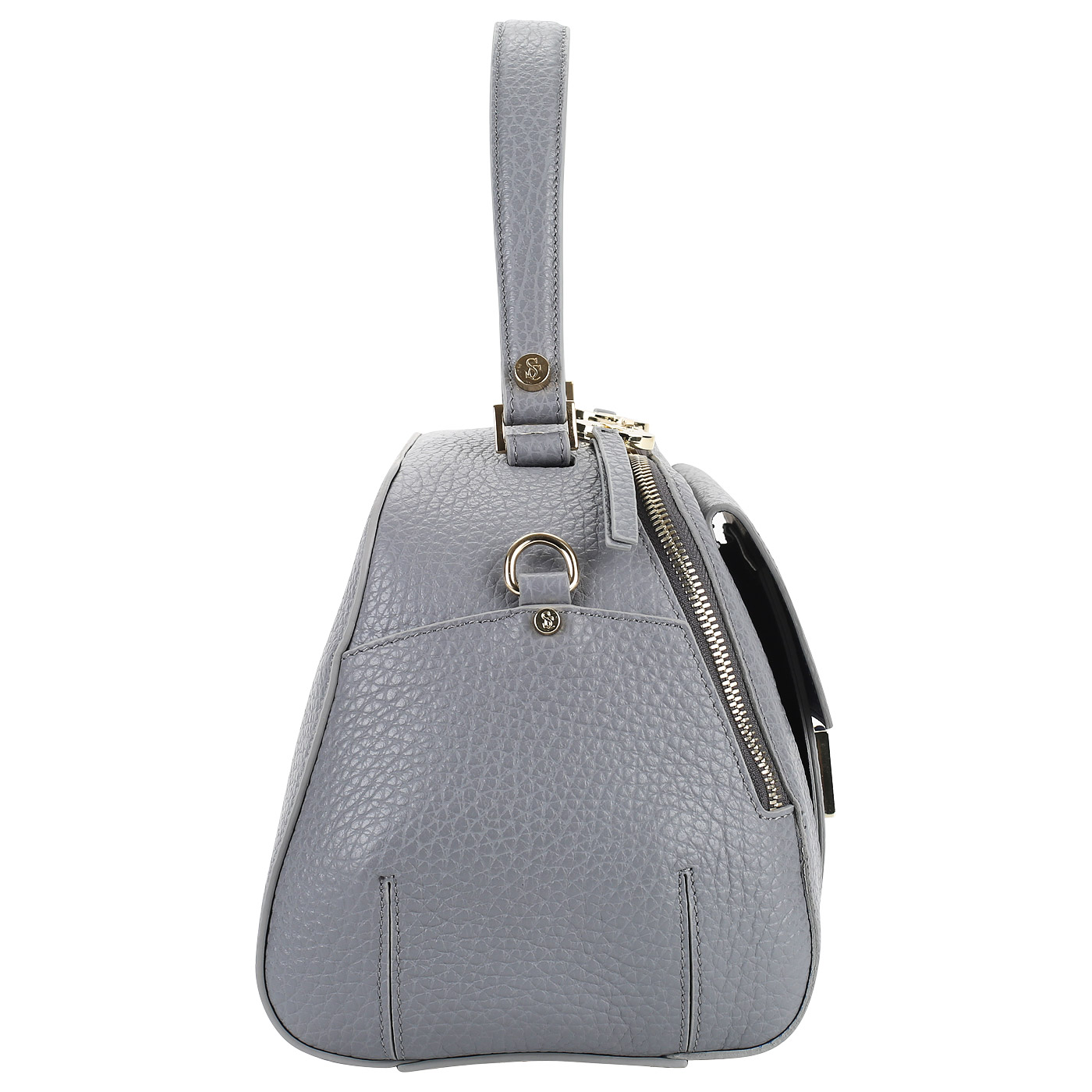 Серая кожаная сумка Carlo Salvatelli Cervino