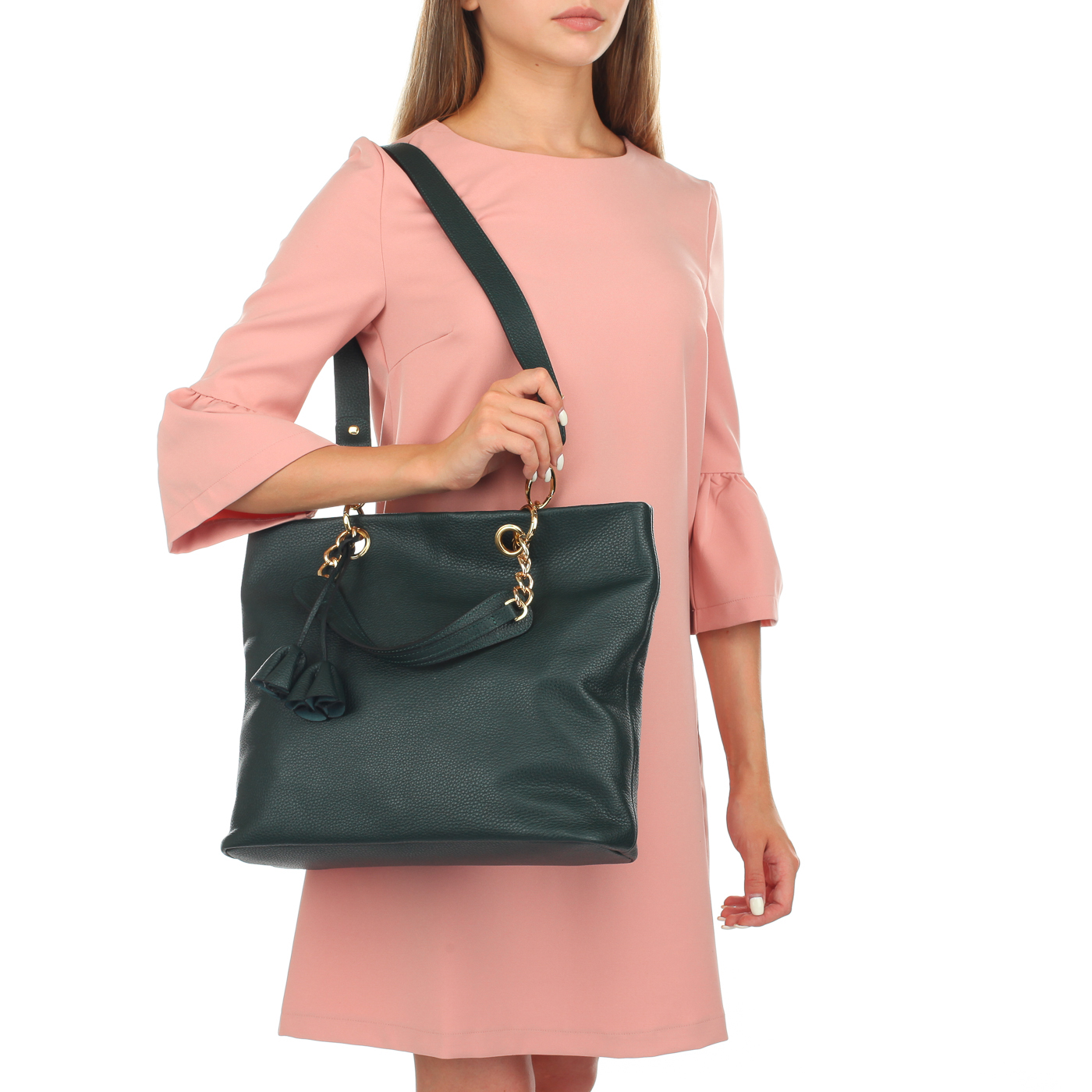 Мягкая кожаная сумка на молнии Chatte 