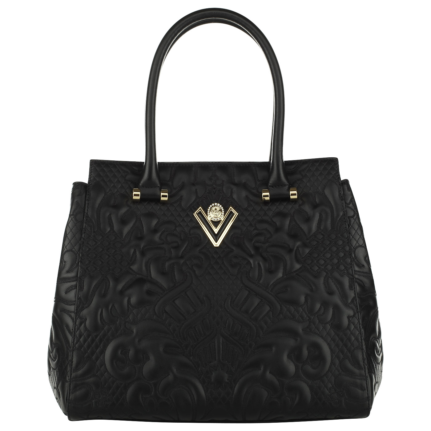 Valentino Orlandi Черная сумка с вышивкой