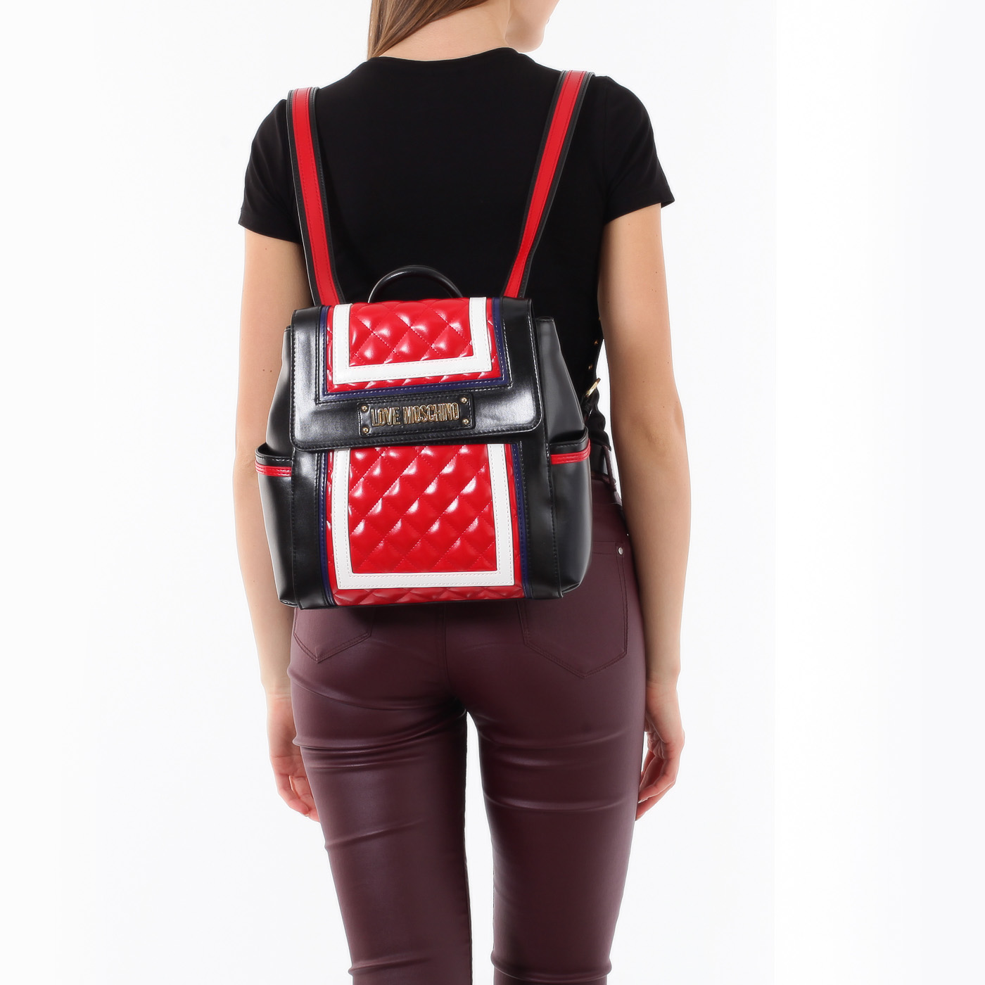 Стеганый рюкзак Love Moschino Striped Quilted