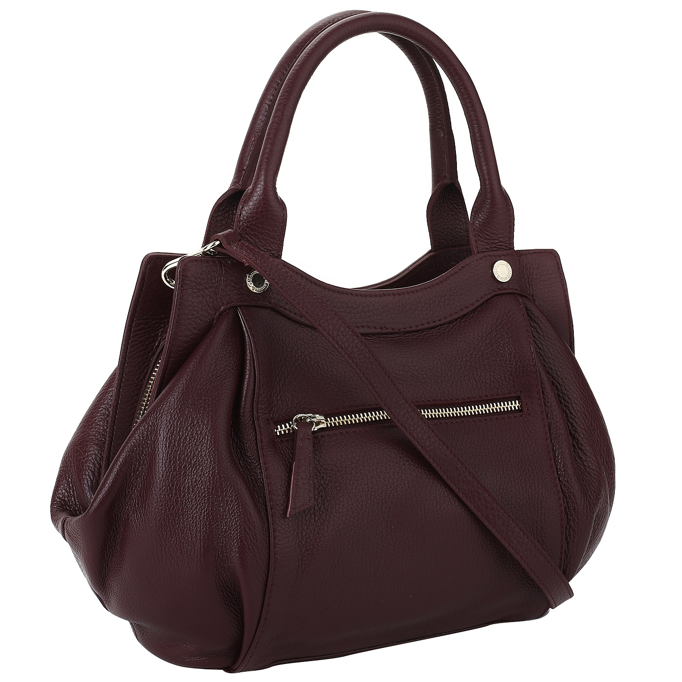 Бордовая кожаная сумка Marina Creazioni 