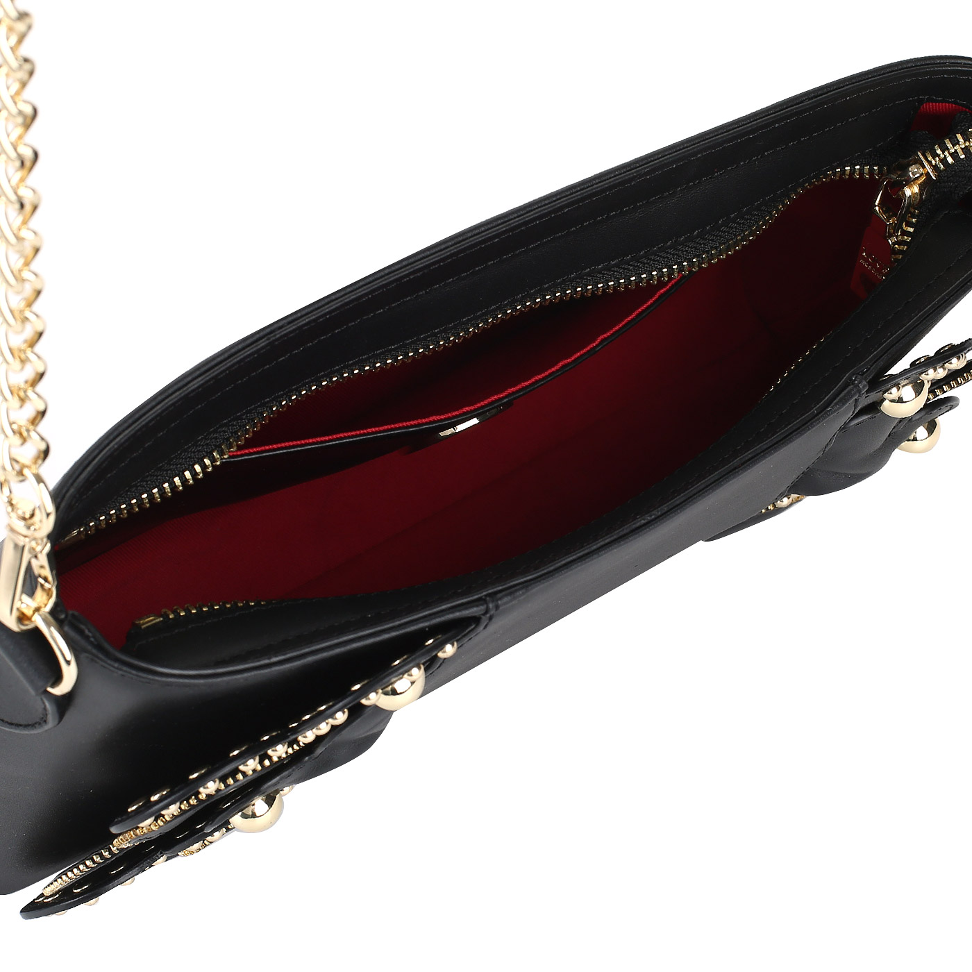 Женская сумочка из черной кожи Love Moschino Heart Rouge