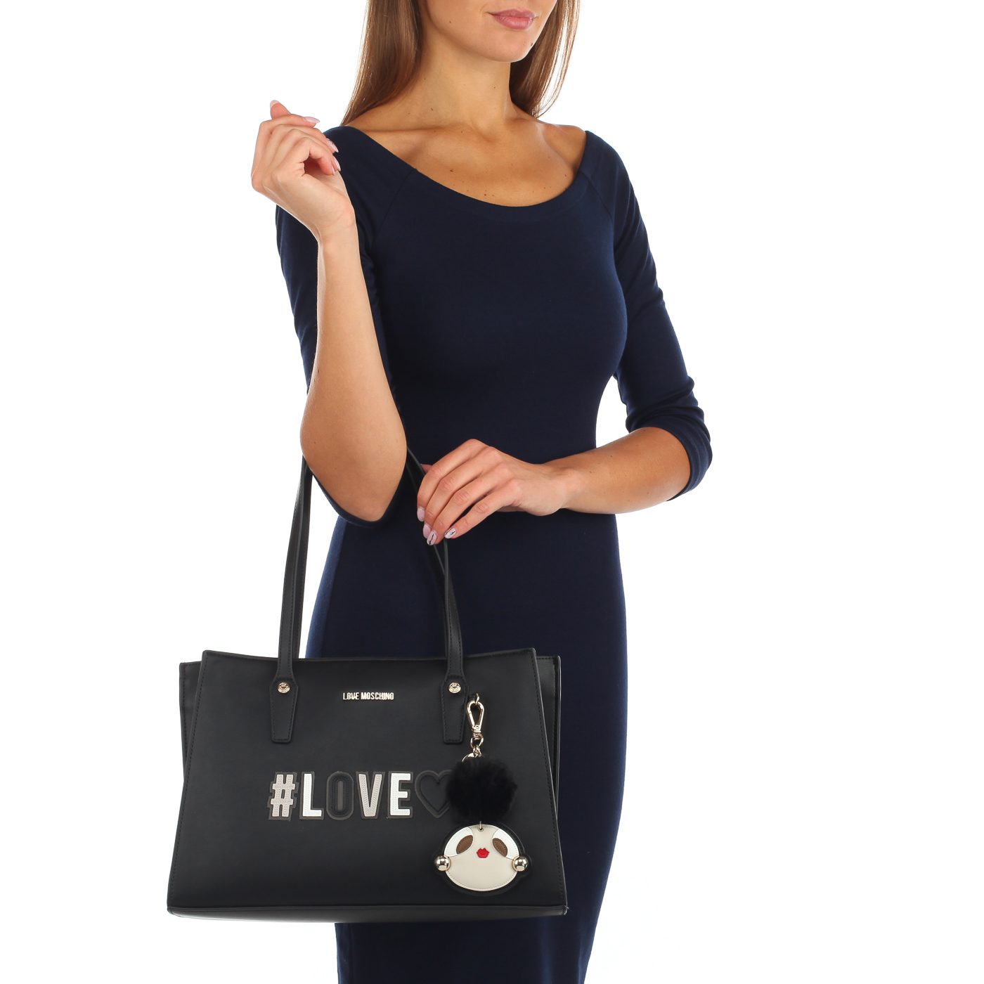 Черная сумка Love Moschino Girly Pom Pom