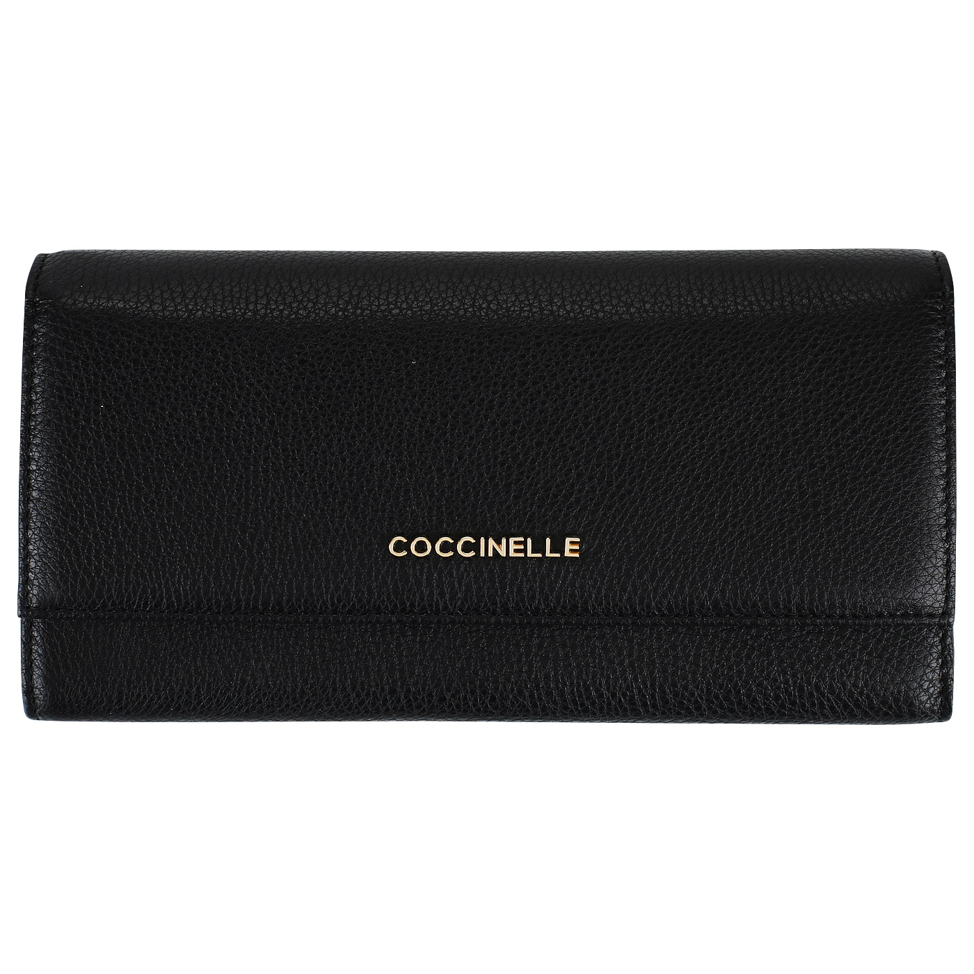 Coccinelle Черное кожаное портмоне на полную купюру