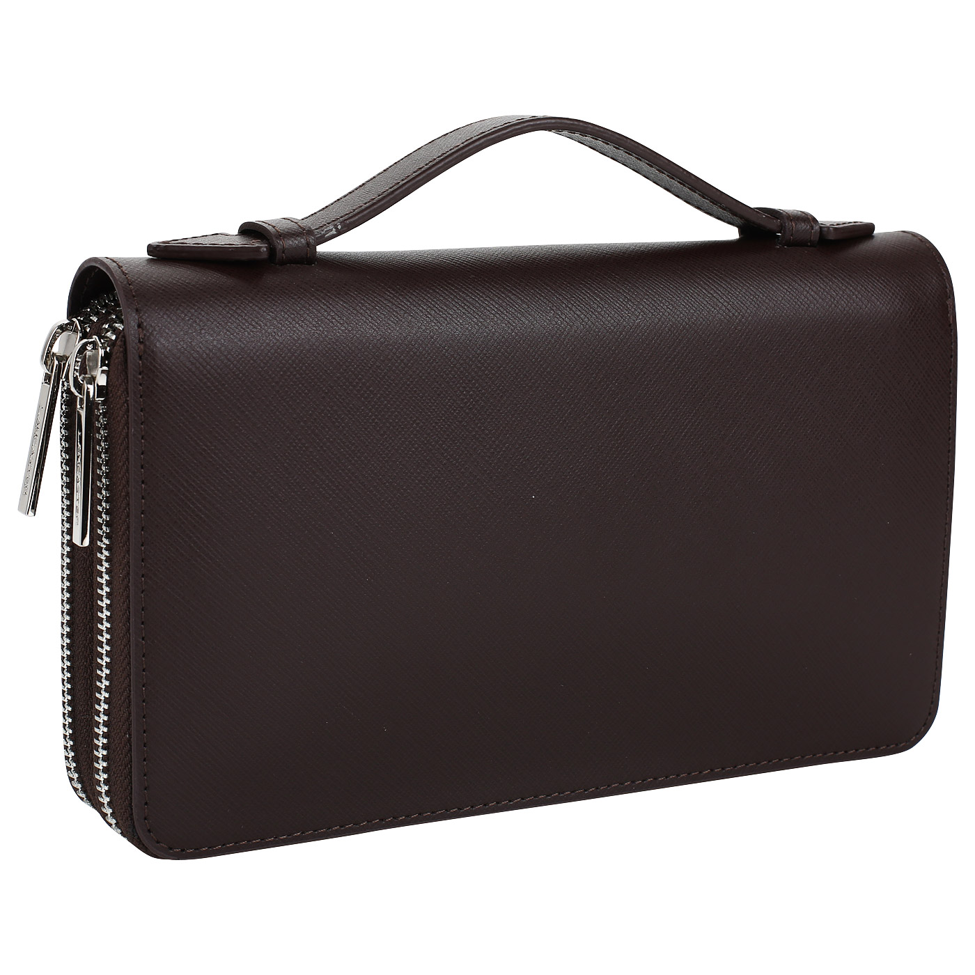 Мужская сумка-визитка из коричневого сафьяна Lancaster Mathias