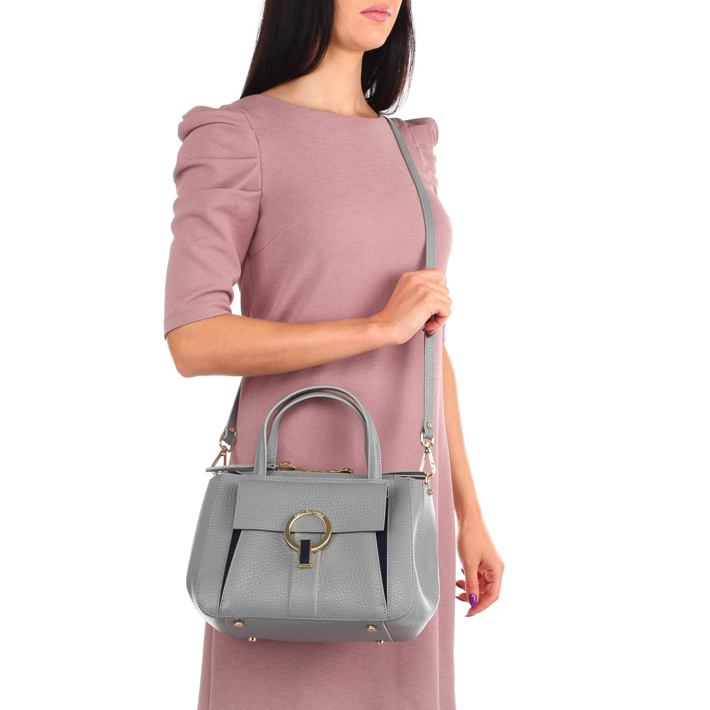 Кожаная сумка со съемным ремешком Carlo Salvatelli Cervino