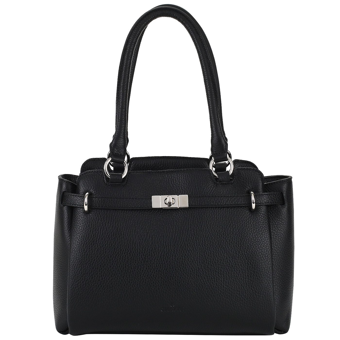 Chatte Черная кожаная сумка с тремя отделами