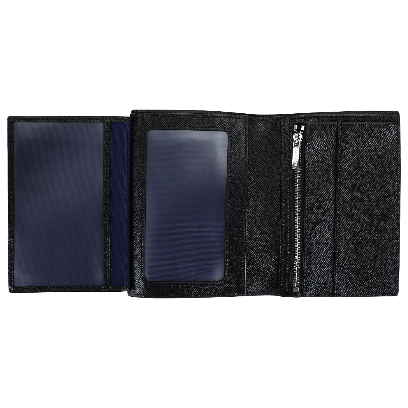 Мужское портмоне из черного сафьяна Lancaster Mathias