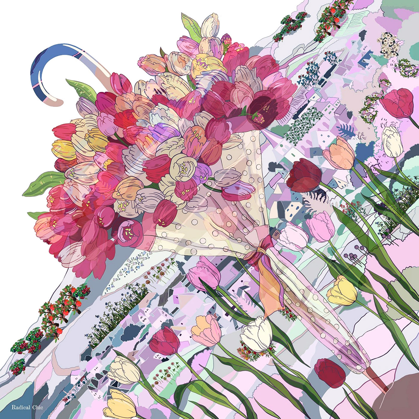 Radical Chic Платок с цветным принтом