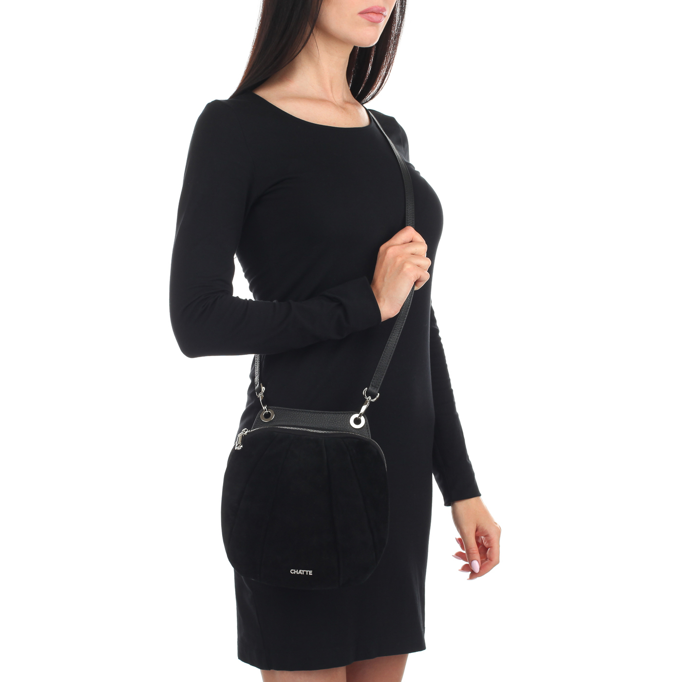 Сумочка из кожи и замши Chatte 