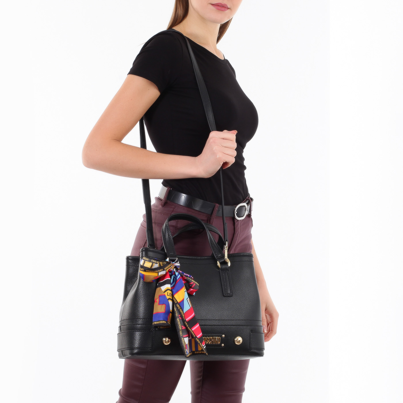 Сумка на магнитной кнопке Love Moschino Lettering LM