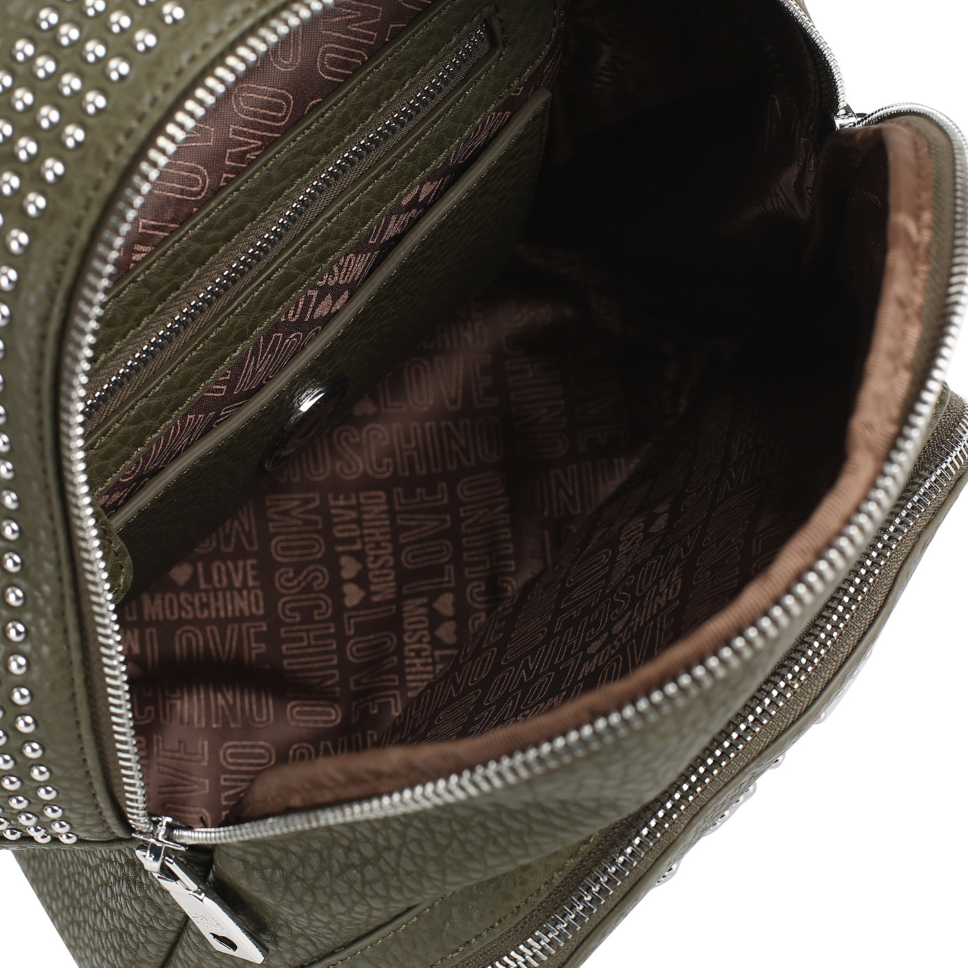 Рюкзак с двойной молнией Love Moschino Love Studs