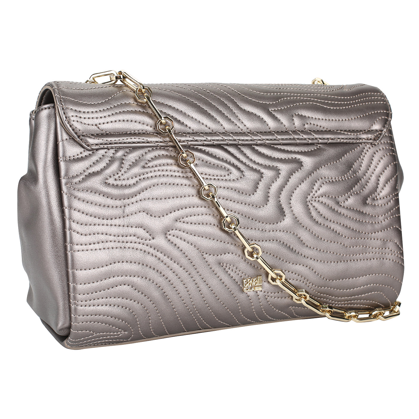 Стеганая сумка с откидным клапаном Cavalli Class Zebra