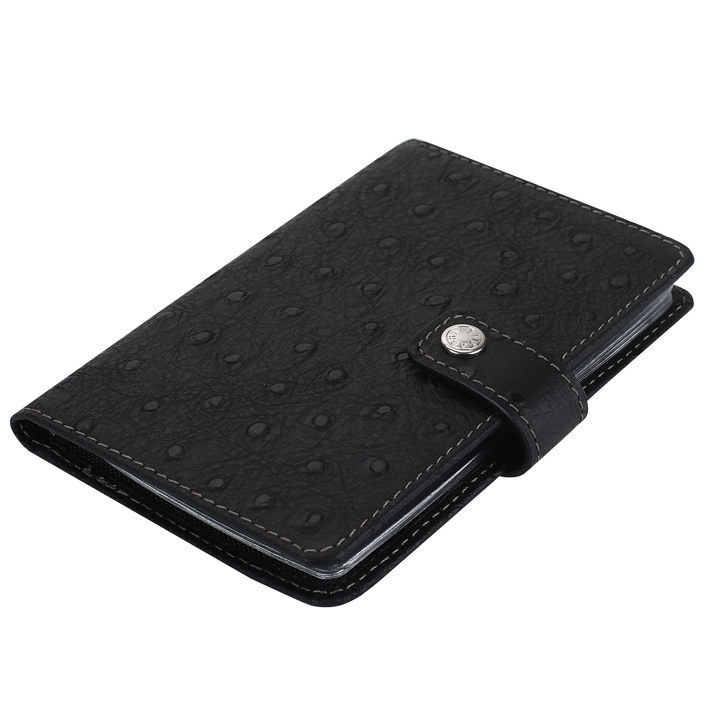 Черная кожаная обложка для автодокументов Neri Karra 