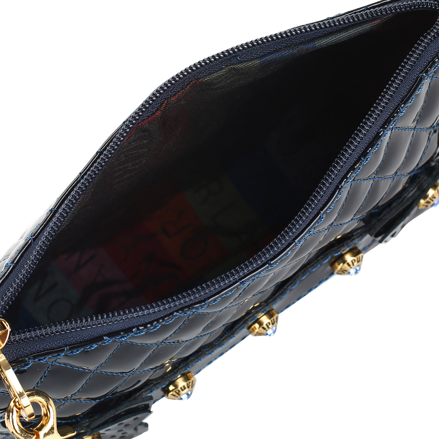 Стеганый клатч с декором Marino Orlandi 