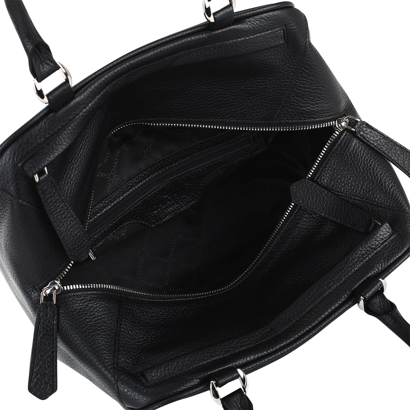 Черная кожаная сумка Chatte Marseille