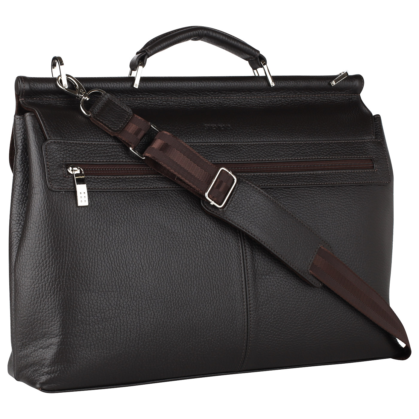 Портфель из коричневой кожи Stevens 