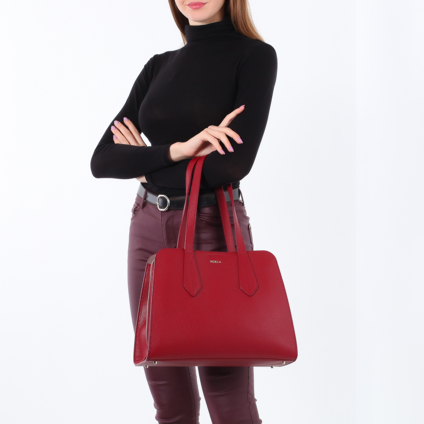 Сумка цвета вишни Furla Diletta