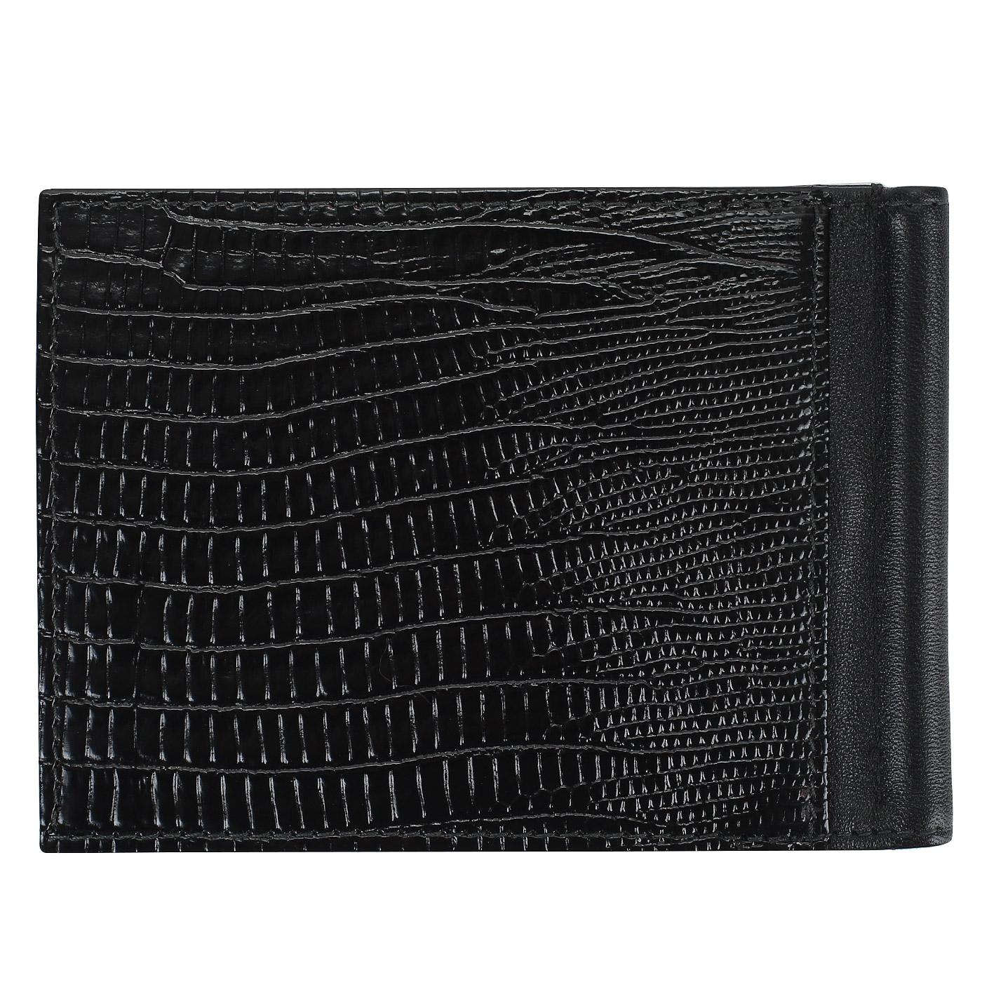 Зажим для денег из черной кожи Neri Karra 