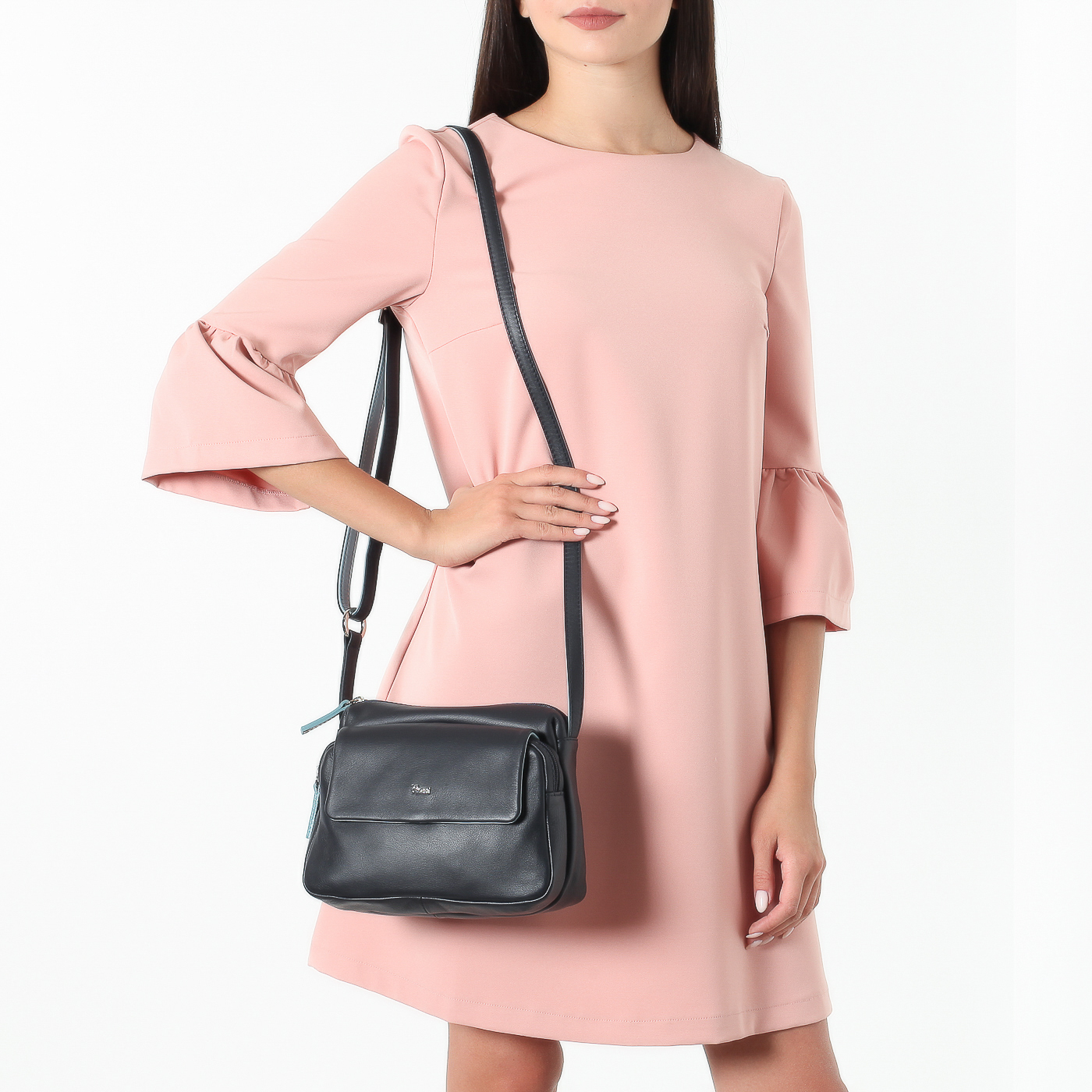 Сумочка из гладкой кожи Bruno Rossi 