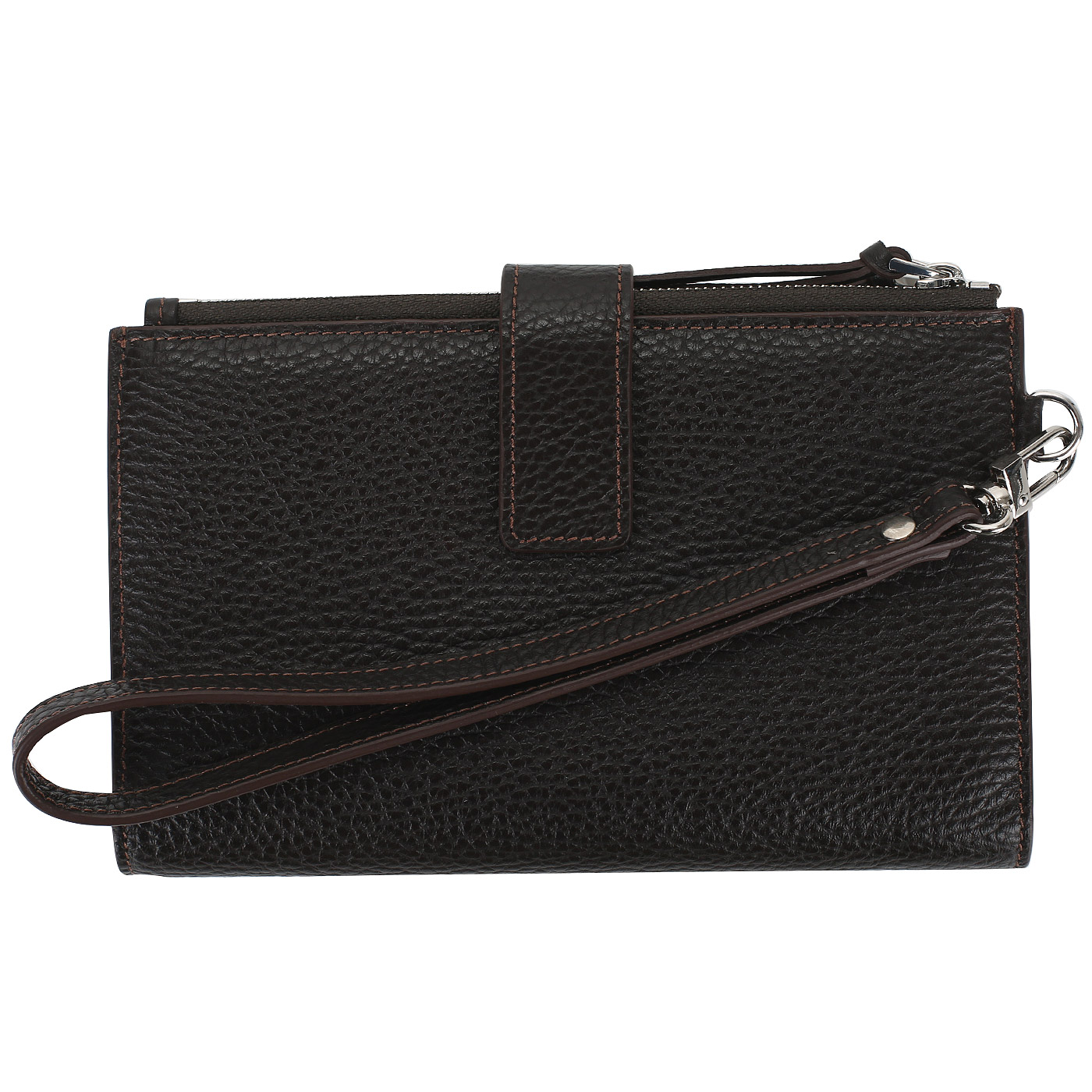 Сумка-визитка из коричневой кожи Stevens 