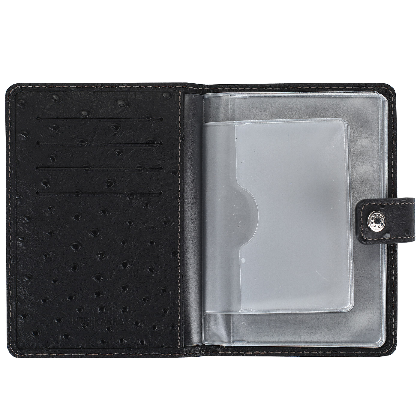 Черная кожаная обложка для автодокументов Neri Karra 