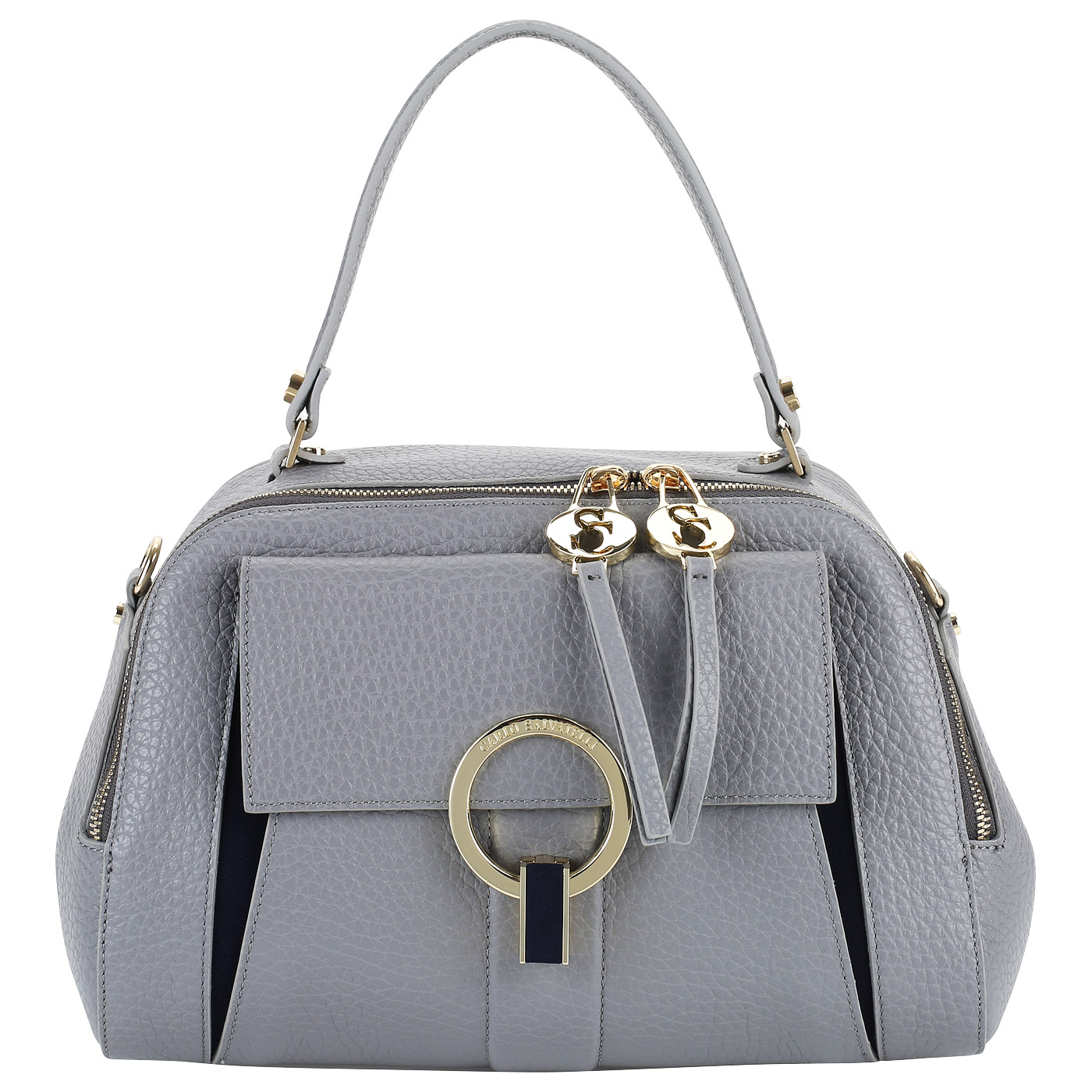 Carlo Salvatelli Серая кожаная сумка