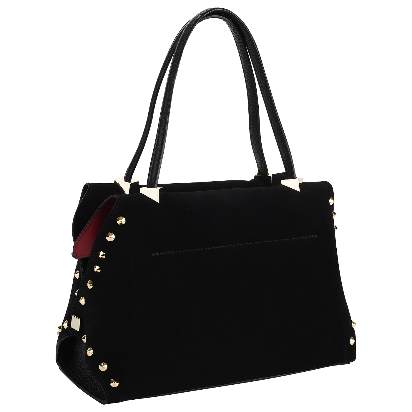 Черная комбинированная сумка Carlo Salvatelli Camoscio