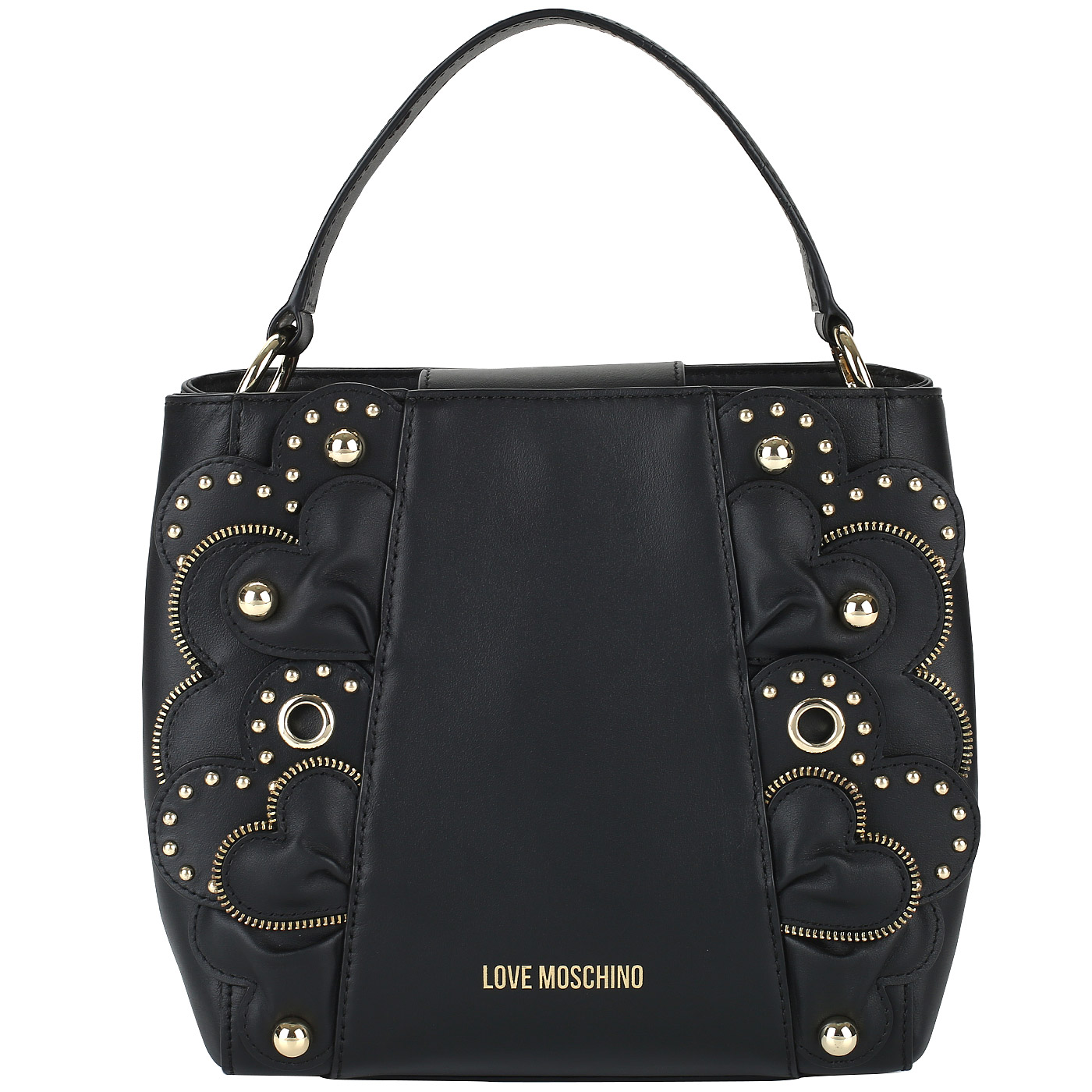 Love Moschino Женская сумочка из черной натуральной кожи