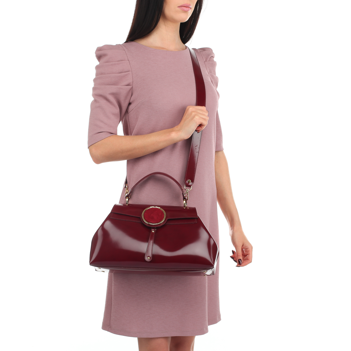 Бордовая сумка с откидным клапаном Gilda Tonelli Pad Eco